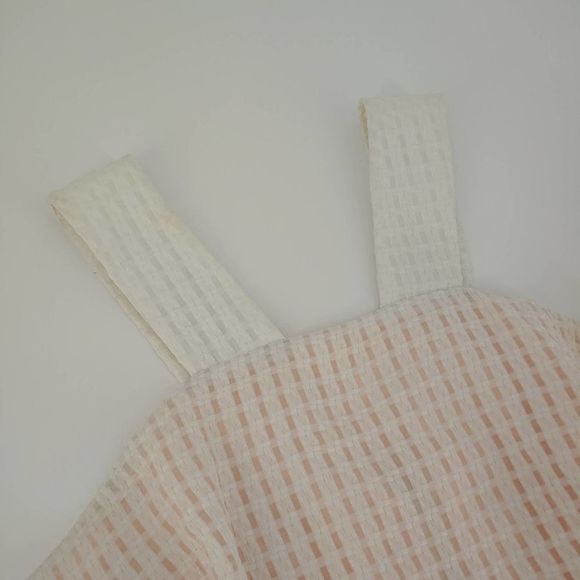 Anthrpologie Maeve White Sleeveless Basket Weave Peplum Top Sz 6P - Picture 3 of 9